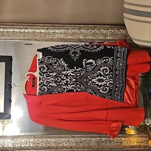 Saragano Bla k & White Pencil Skirt Medium